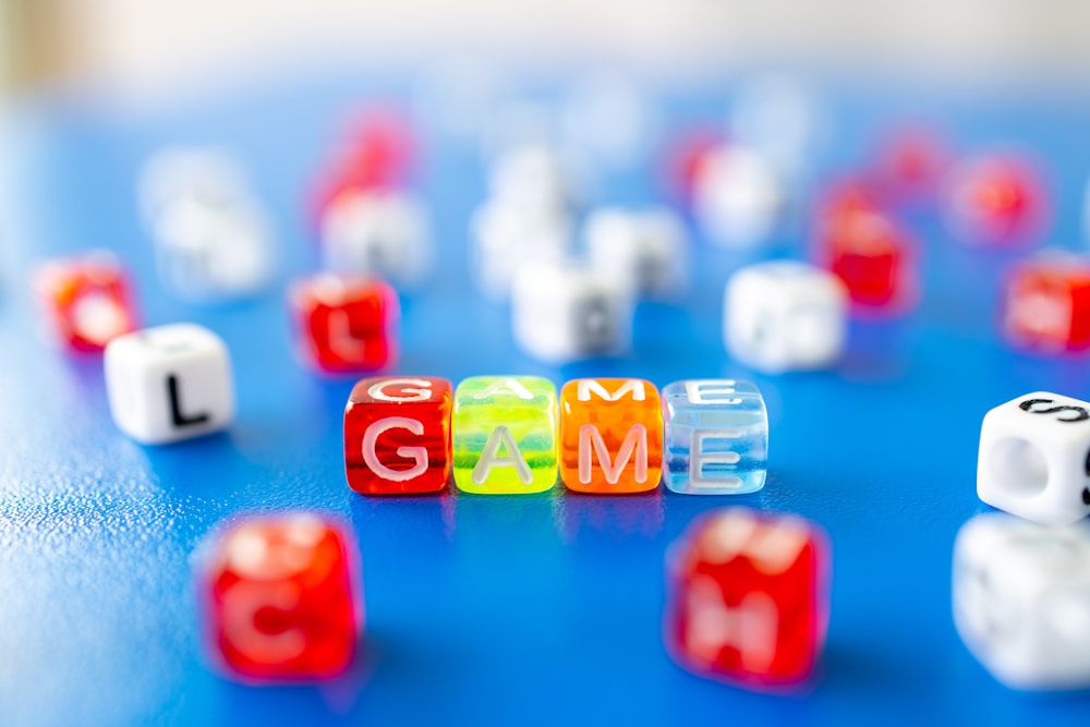 Colourful game letter beads